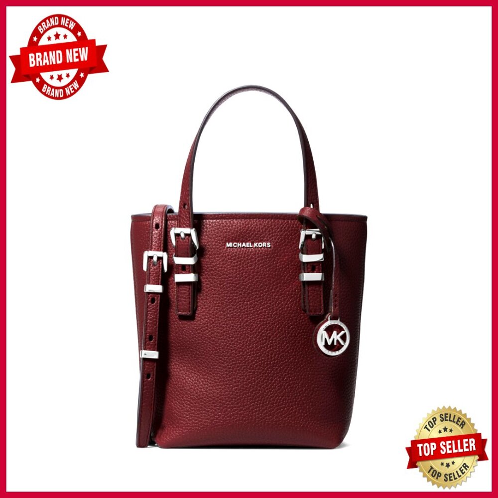 Pebbled Leather Tote Crossbody Bag With Adjustable Handles Detachable Strap